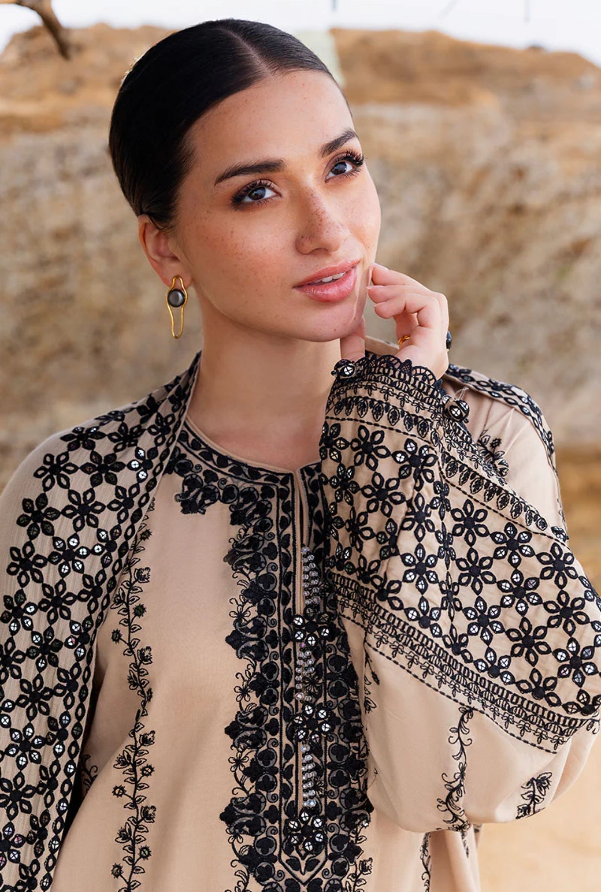 CROSS STITCH WOVEN GRACE-3PC COTTON SATIN READY TO WEAR