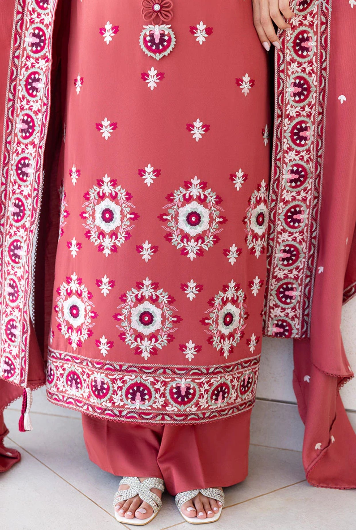 CROSS STITCH DUSTY SUNSET-3PC COTTON SATIN READY TO WEAR