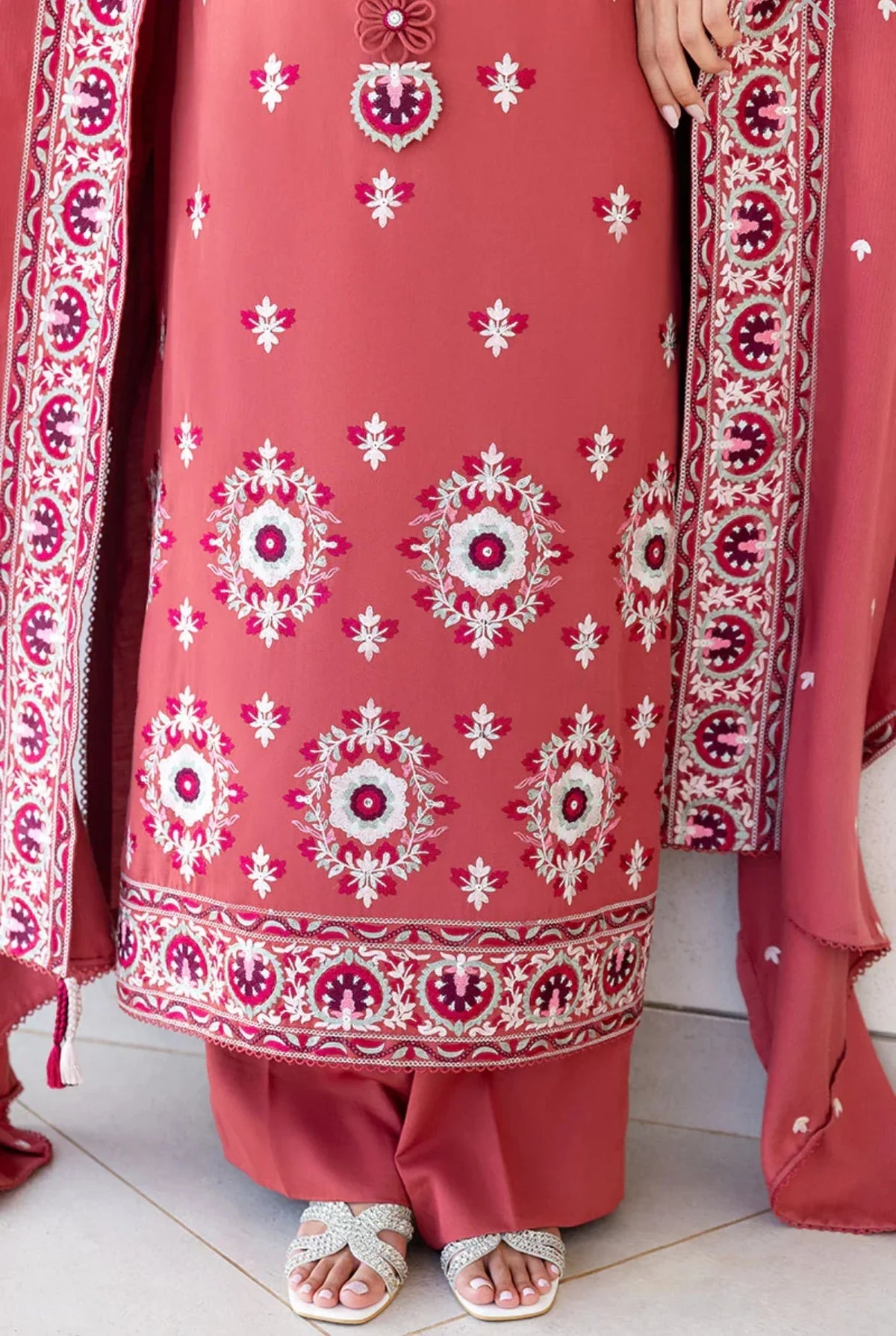 CROSS STITCH DUSTY SUNSET-3PC COTTON SATIN READY TO WEAR