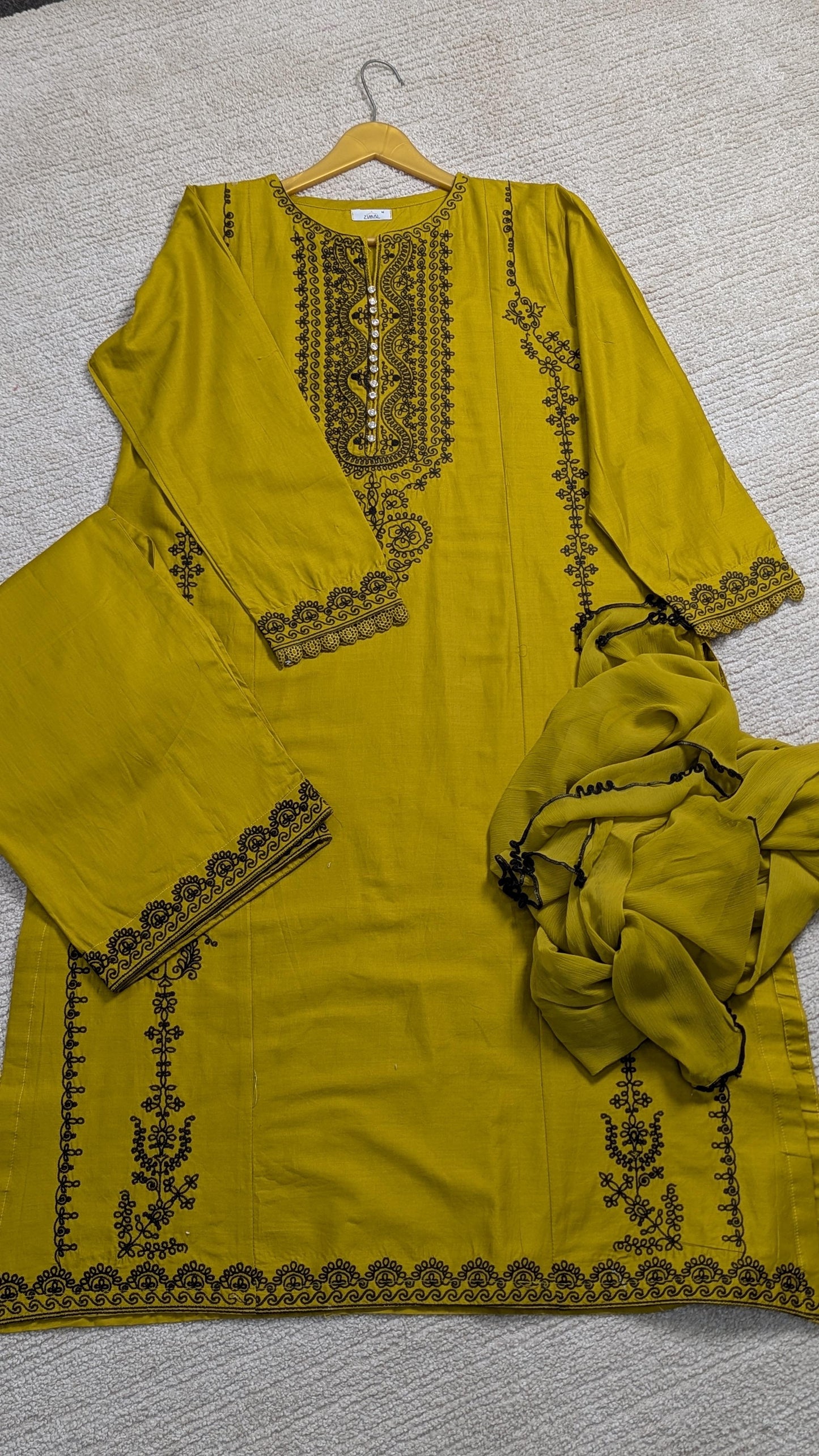 Amna Khurram Zimal-Aug6 Yellow Ready to wear