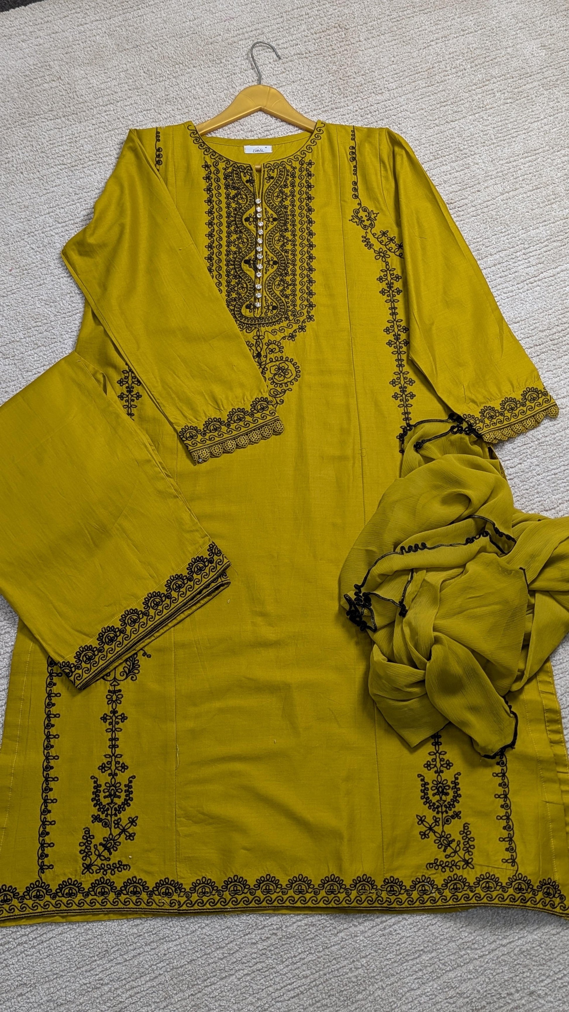 Amna Khurram Zimal-Aug6 Yellow Ready to wear
