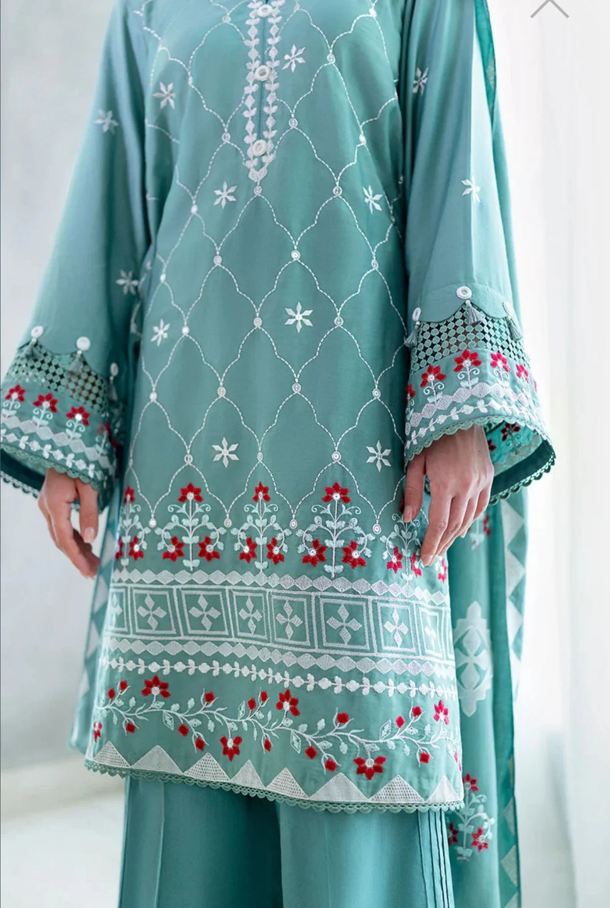 CROSS STITCH SAGE LOOM-3PC COTTON SATIN READY TO WEAR