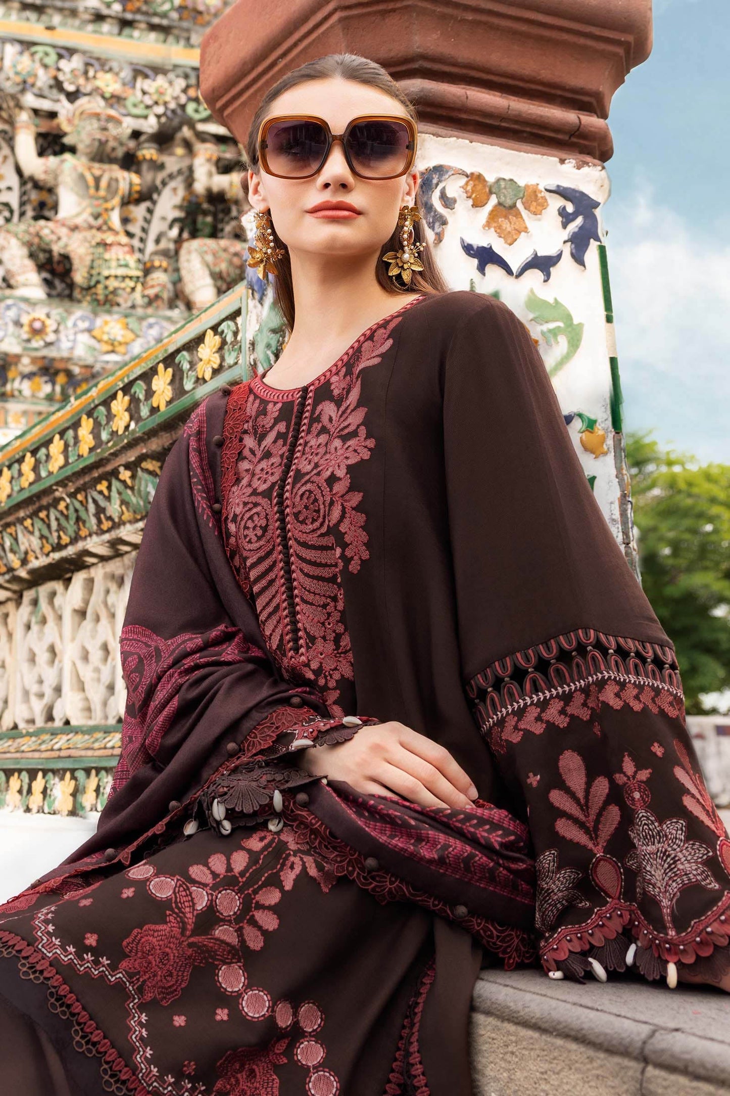 Maria b Mprints 4A Unstitched Embroidered Twill Linen 25'