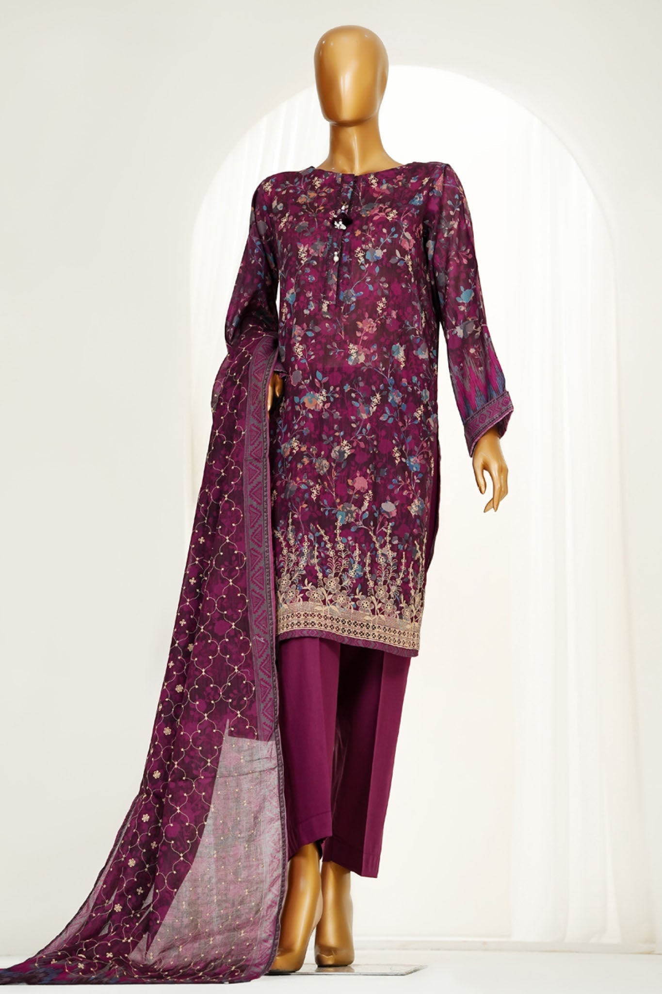 Printkari By HZ LPK-3P-505 Stitched 3 Piece Chikankari Vol-04 Collection'2025