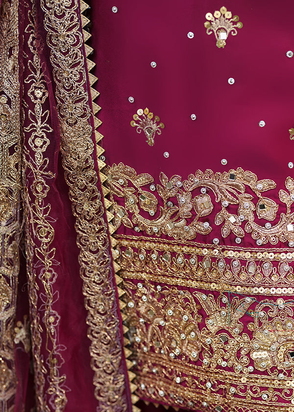 Haseens official Shocking Pink Ready to wear Chiffon Collection