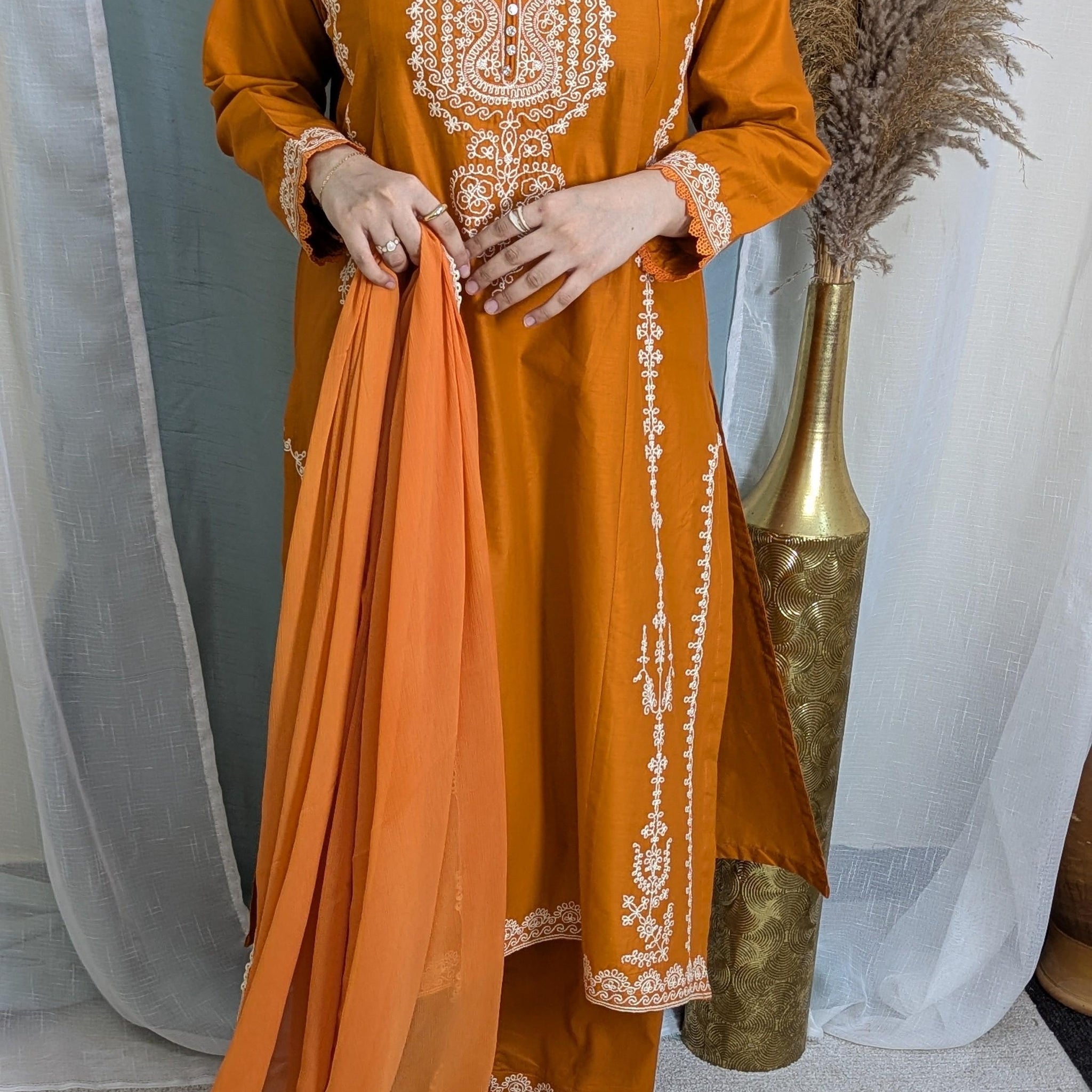 Amna Khurram Zimal-Aug6 Orange Ready to wear