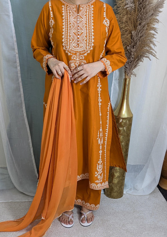 Amna Khurram Zimal-Aug6 Orange Ready to wear