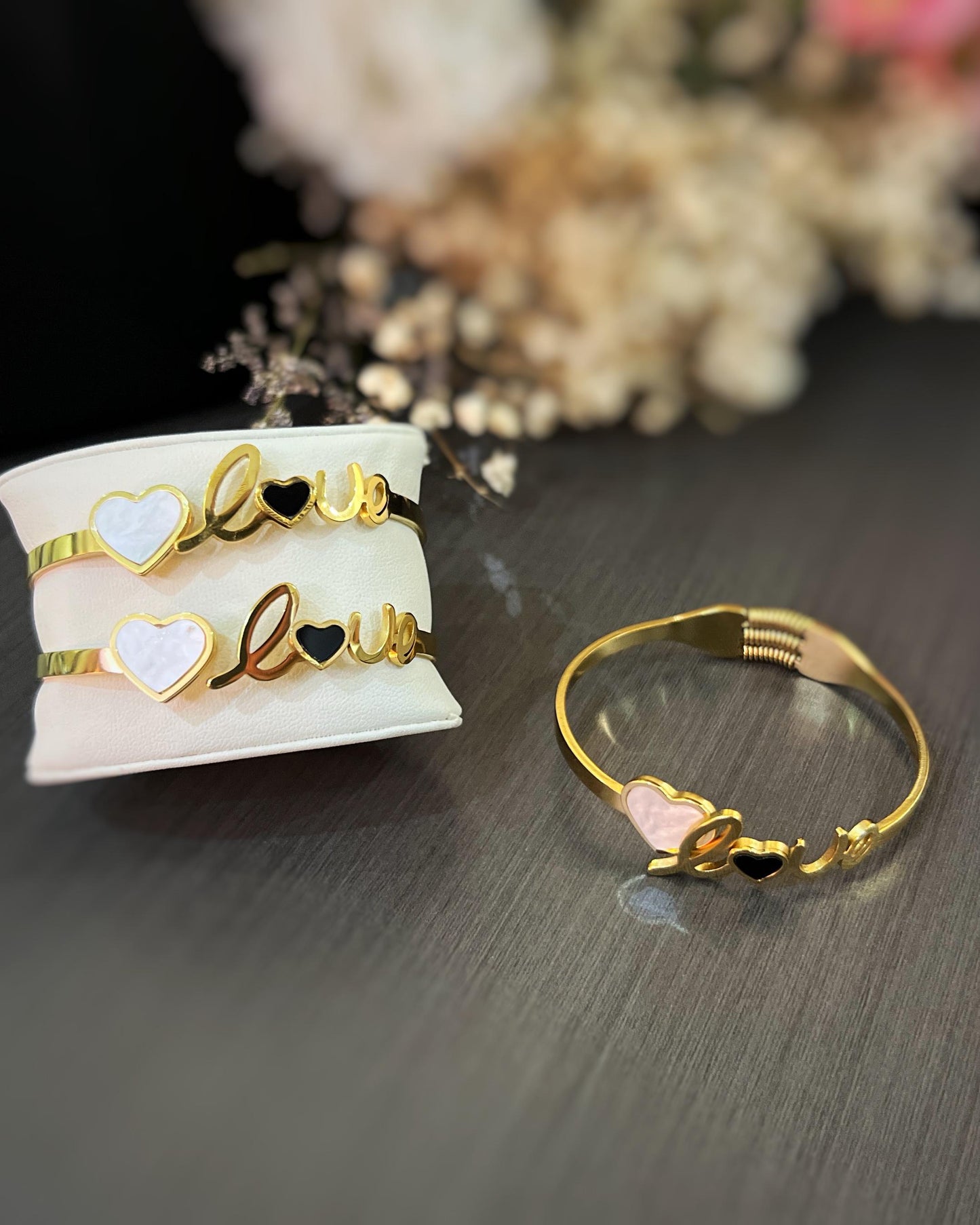 Gold-Toned Love & Heart Bracelet