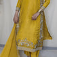 Amna Khurram Yellow Zimal-nov#25 3pc Raw Silk Ready to wear