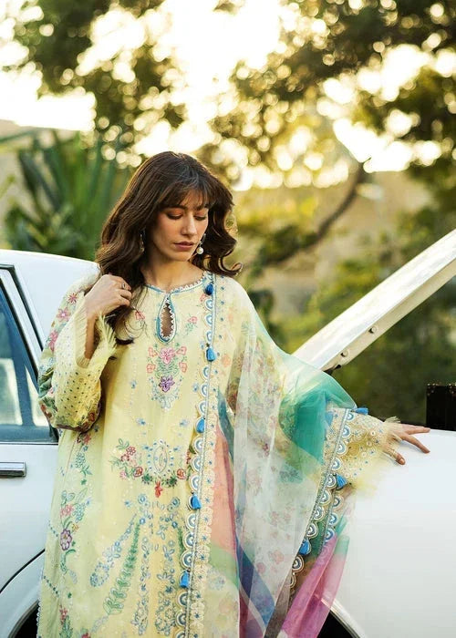 Sadaf Fawad Khan D03-B MID SUMMER EVENING Siraa Embroidered Lawn Unstitched 3Pc Suit
