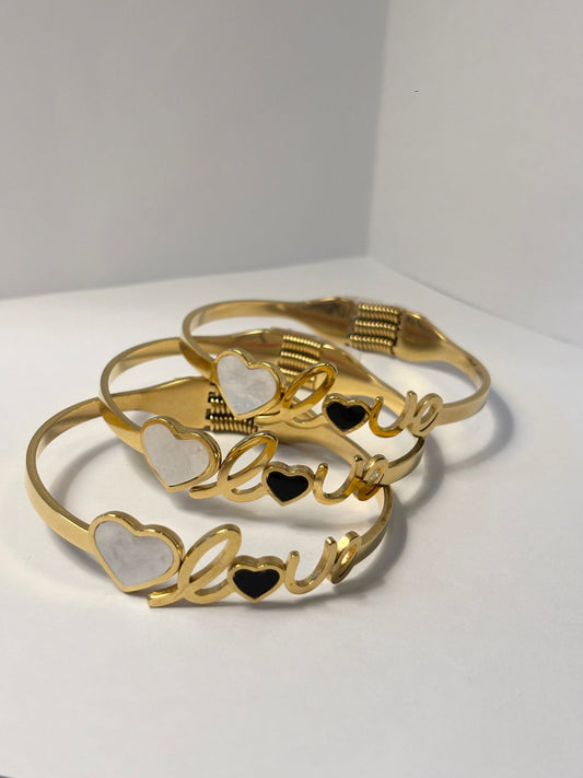 Gold-Toned Love & Heart Bracelet