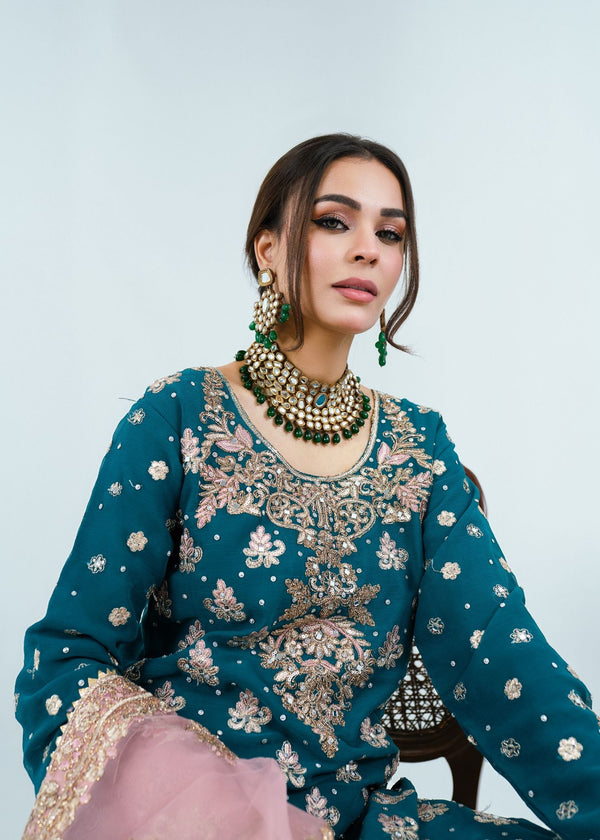 Haseens official Blue Ready to wear Chiffon Collection