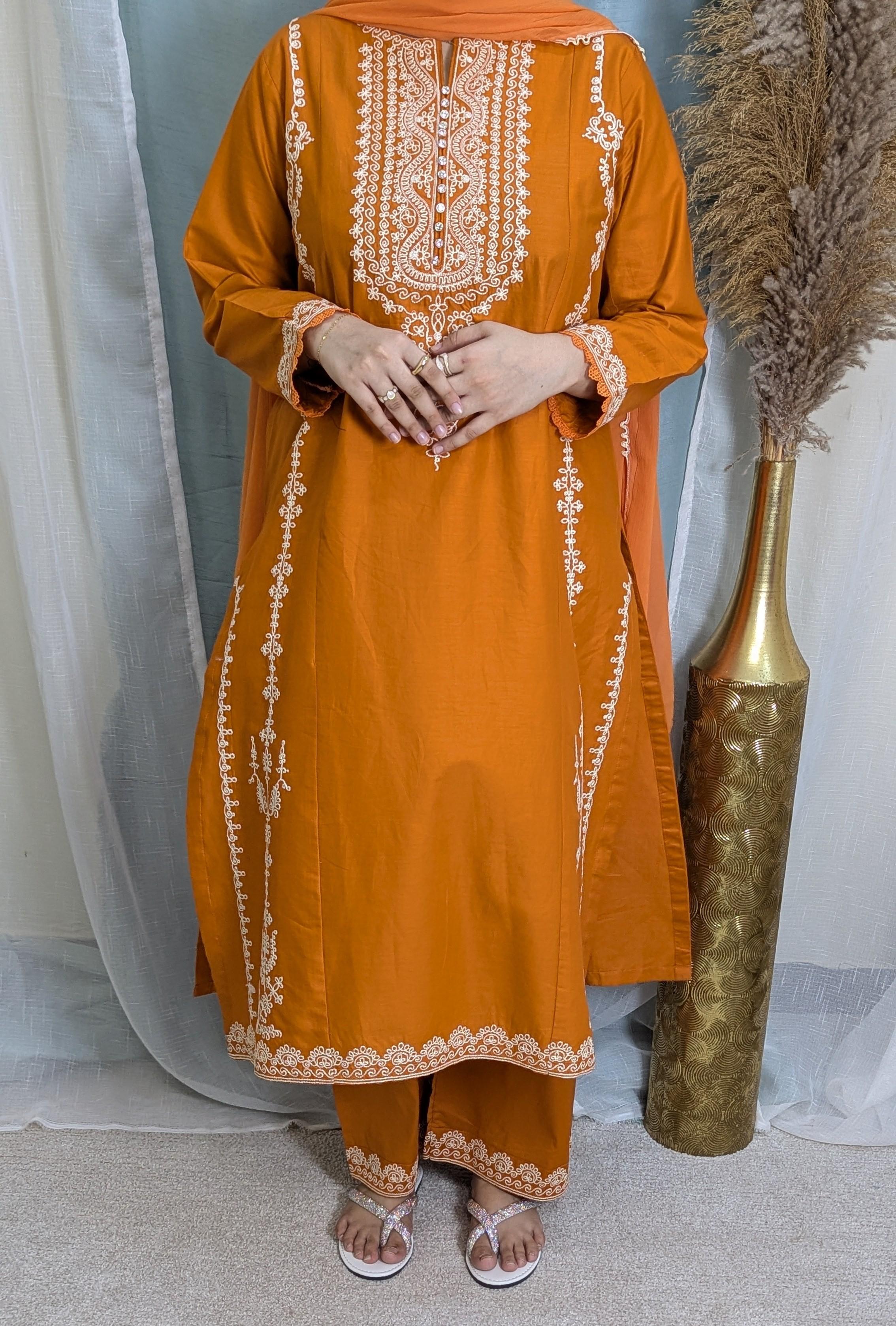 Amna Khurram Zimal-Aug6 Orange Ready to wear