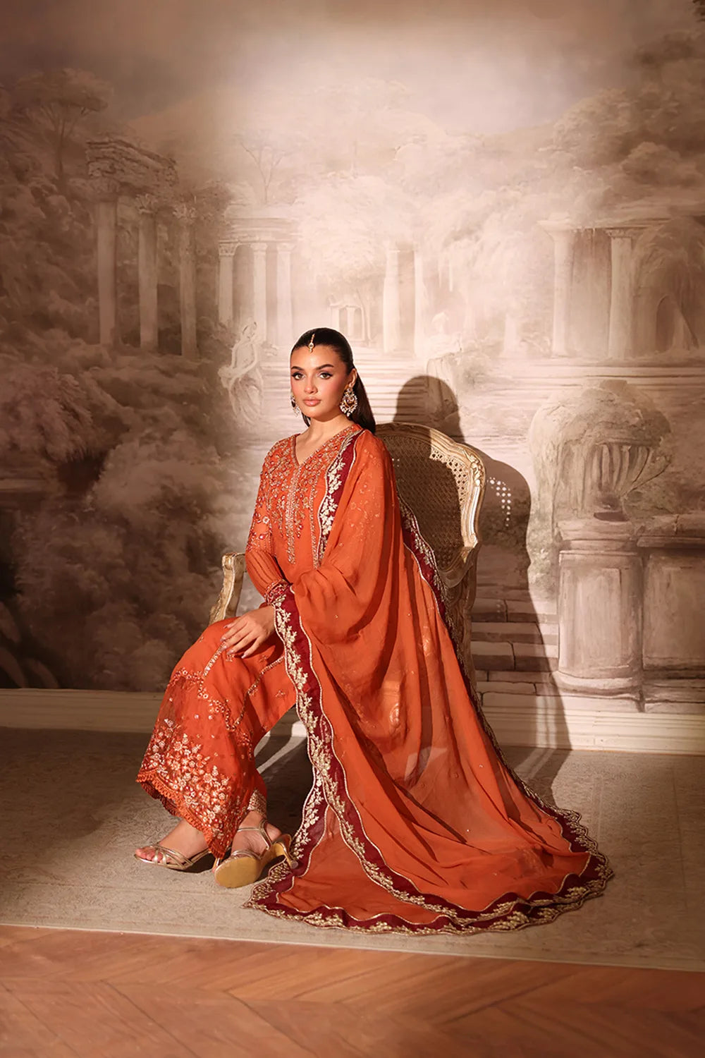 Azure Amber Rust Ensembles unstitched Festive 25'