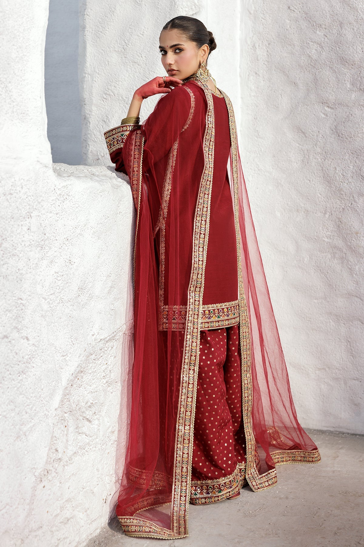 Charizma CMA-5-019 3-PC Embroidered Raw-Silk Suit