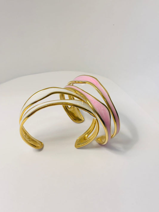 Wavy Enamel Cuff Bracelet