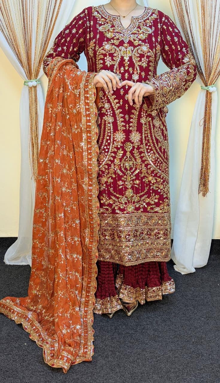 Sajni D-8 Red Festive Ready To Wear