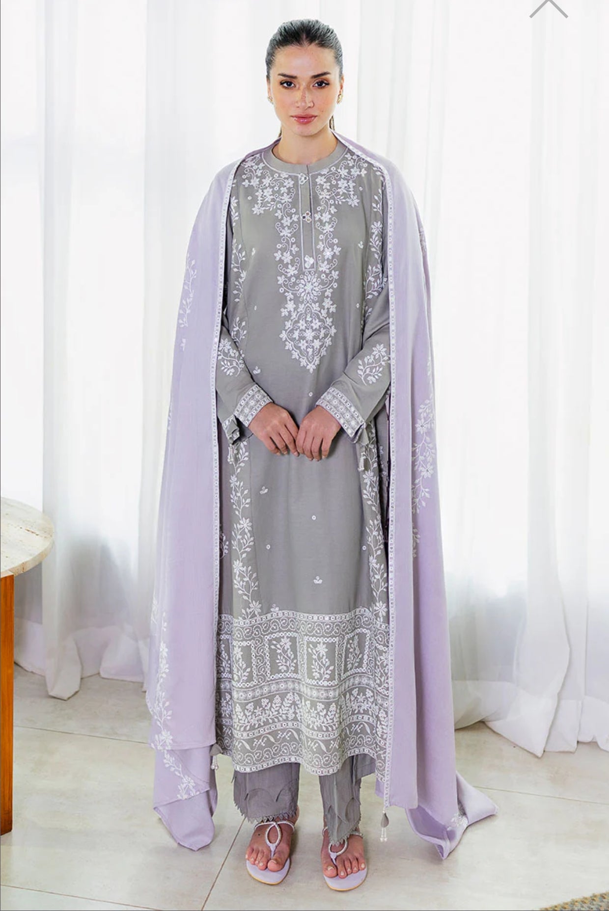 CROSS STITCH ETHEREAL VEIL-3PC COTTON SATIN READY TO WEAR