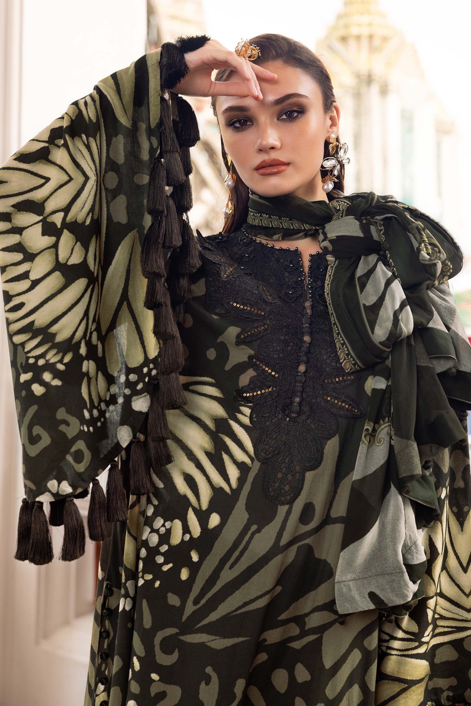 Maria b Mprints 9A Unstitched Embroidered Twill Linen 25'