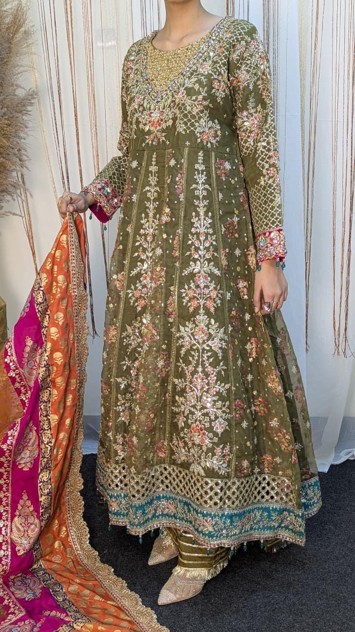Sajni D-3 Olive Festive Ready To Wear