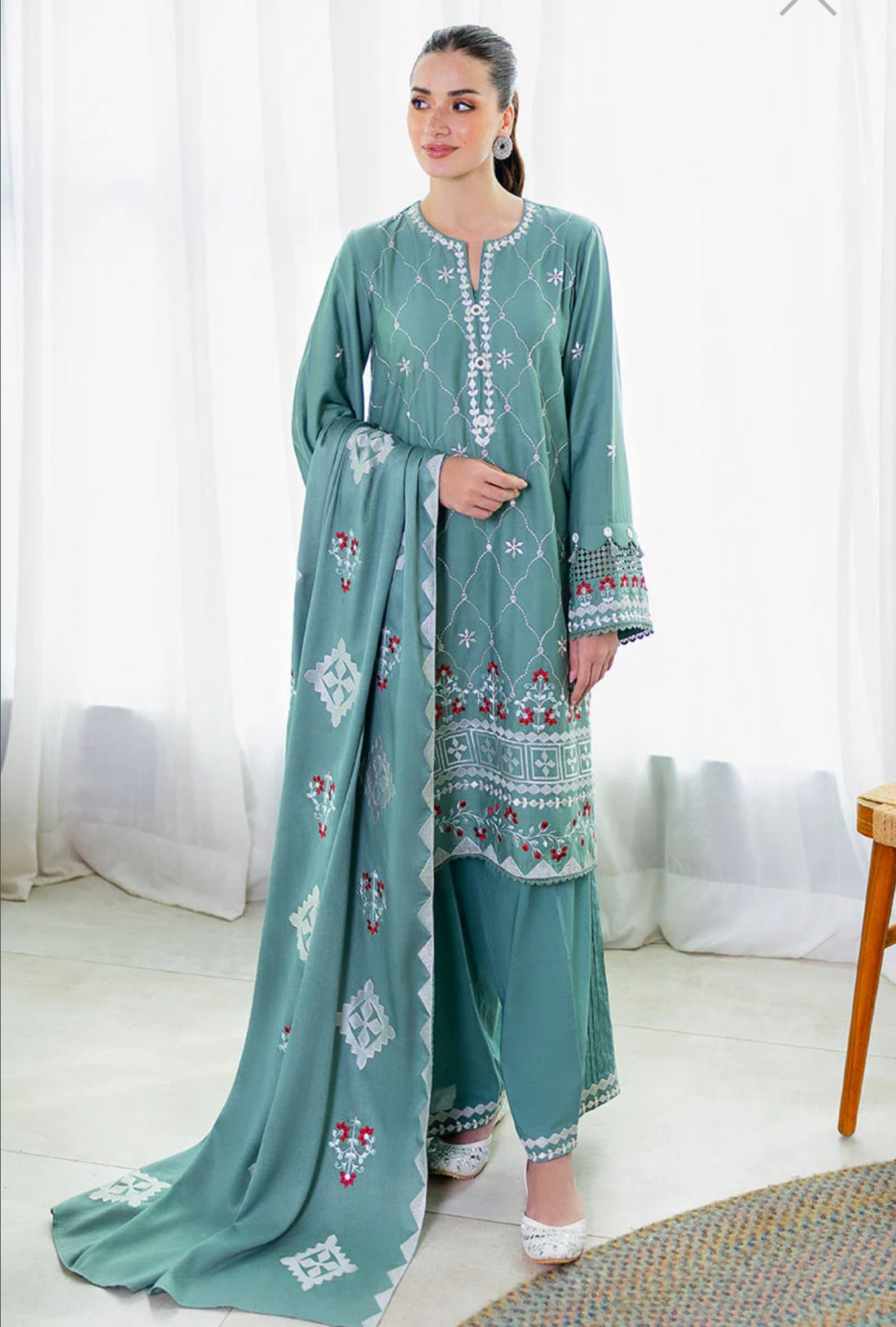 CROSS STITCH SAGE LOOM-3PC COTTON SATIN READY TO WEAR