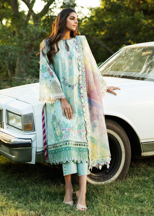 Sadaf Fawad Khan D03-A MID SUMMER EVENING Siraa Embroidered Lawn Unstitched 3Pc Suit