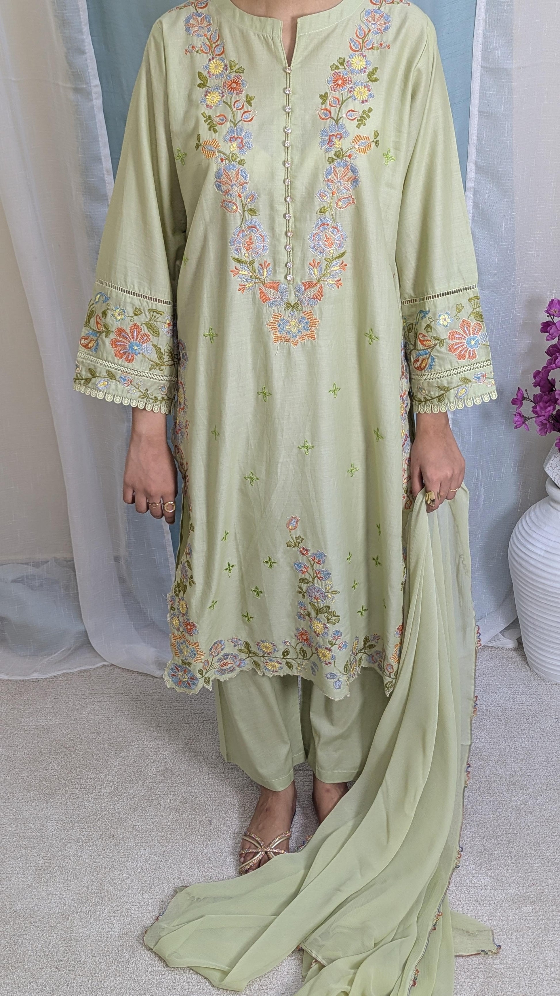 Amna Khurram Zimal-Aug7 Green Ready to wear