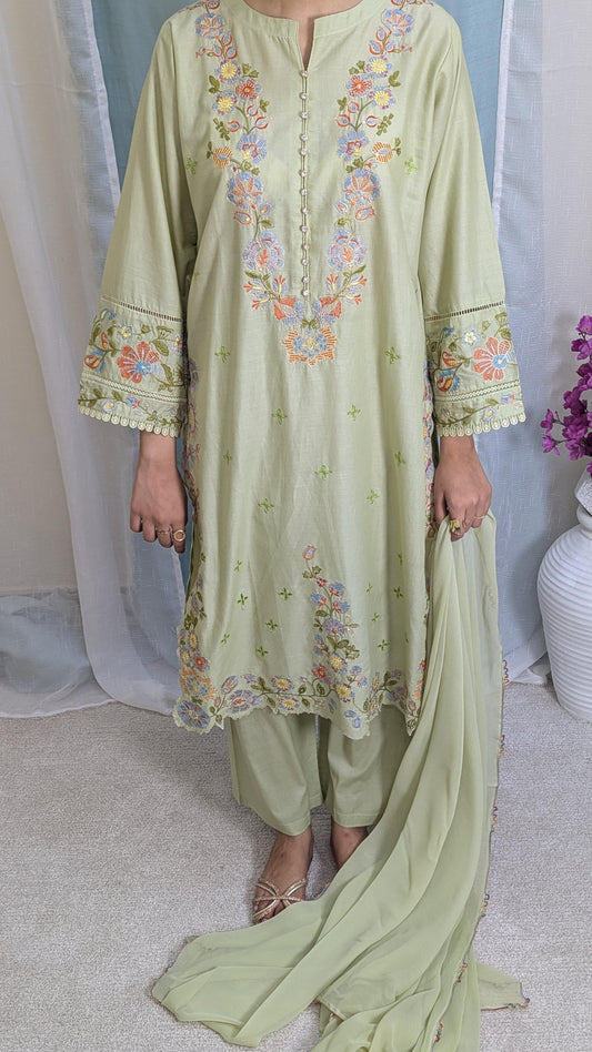 Amna Khurram Zimal-Aug7 Green Ready to wear