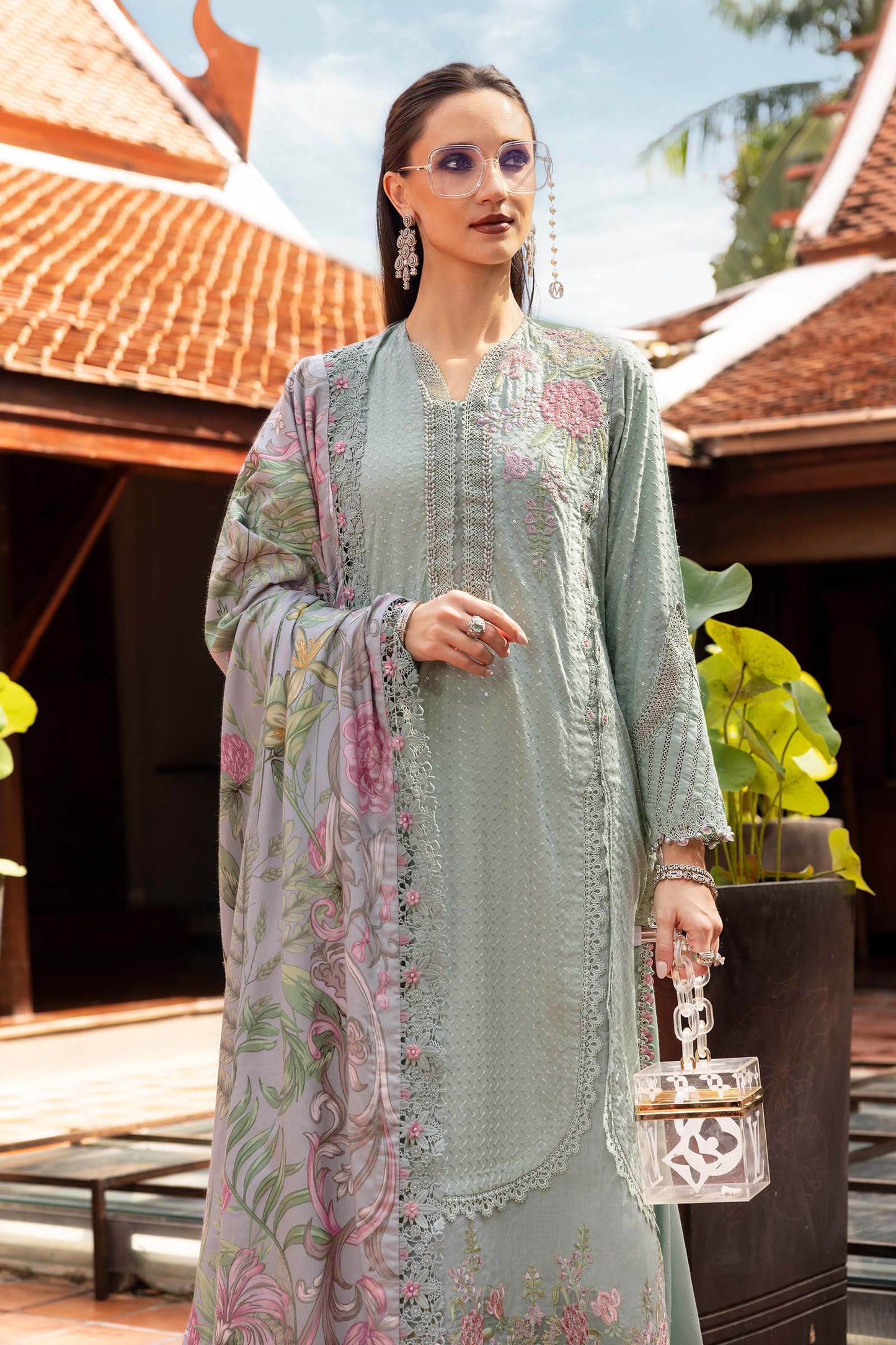 Maria b Mprints 2A Unstitched Embroidered Twill Linen 25'