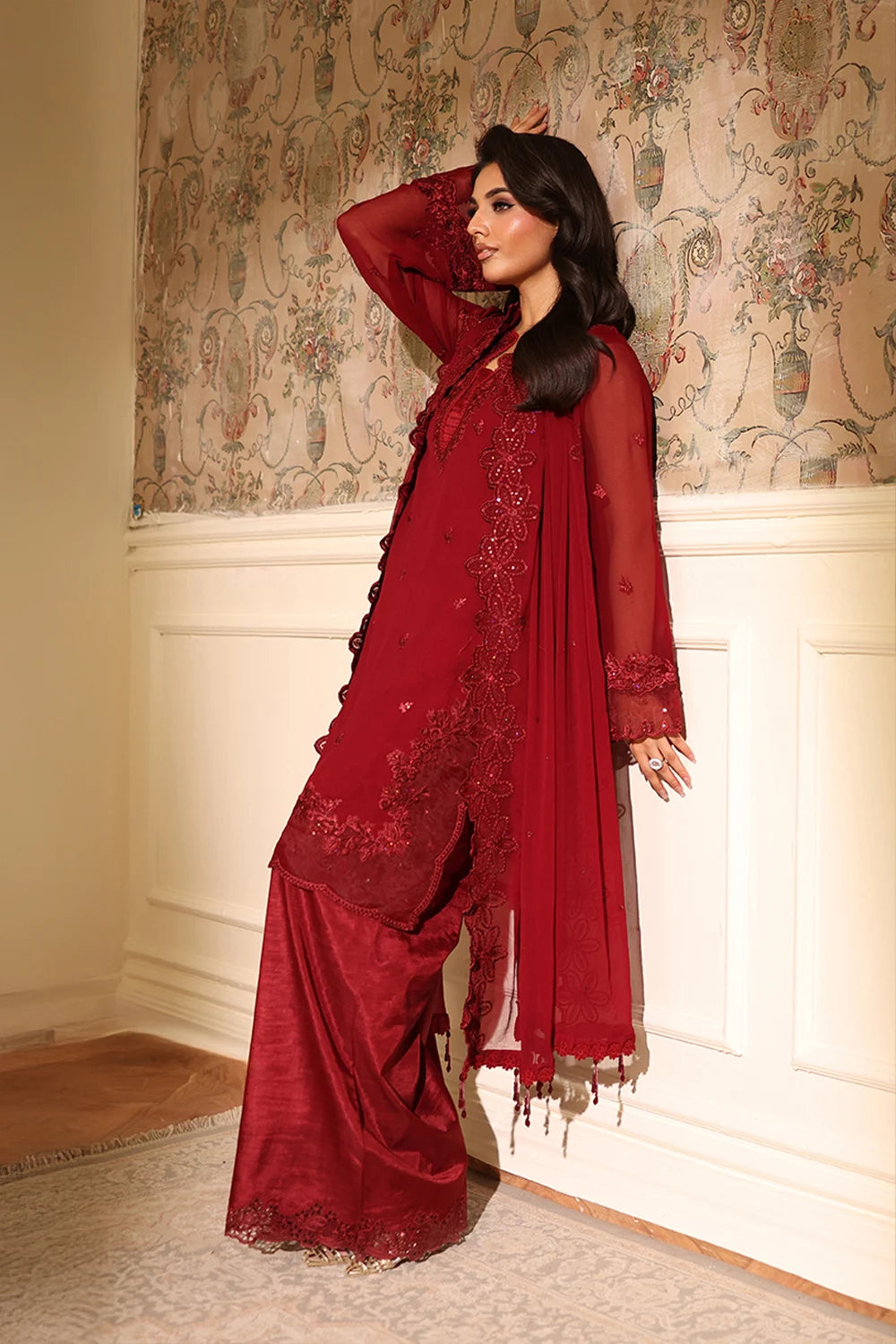 Azure Cherry Veil Ensembles unstitched Festive 25'