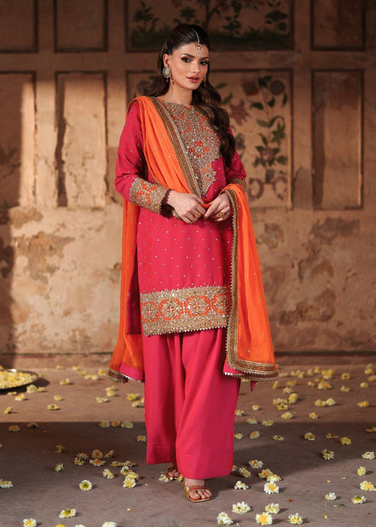 Haseens Official Jashan shocking Pink Chiffon Collection
