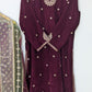 Amna Khurram Maroon Velvet 3pc Ready to wear