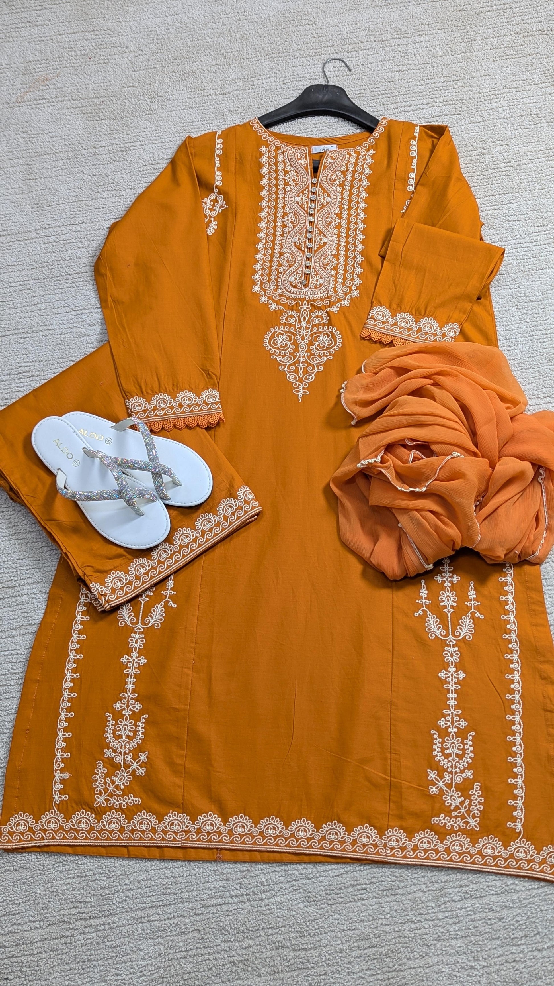 Amna Khurram Zimal-Aug6 Orange Ready to wear
