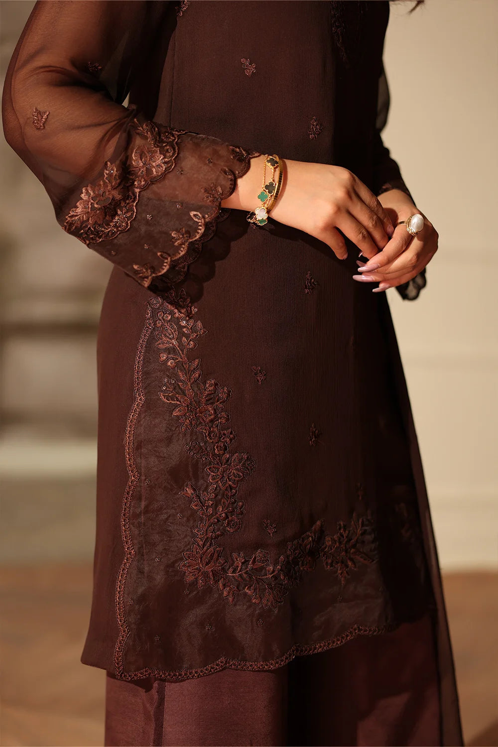 Azure Cocoa Drape Ensembles unstitched Festive 25'