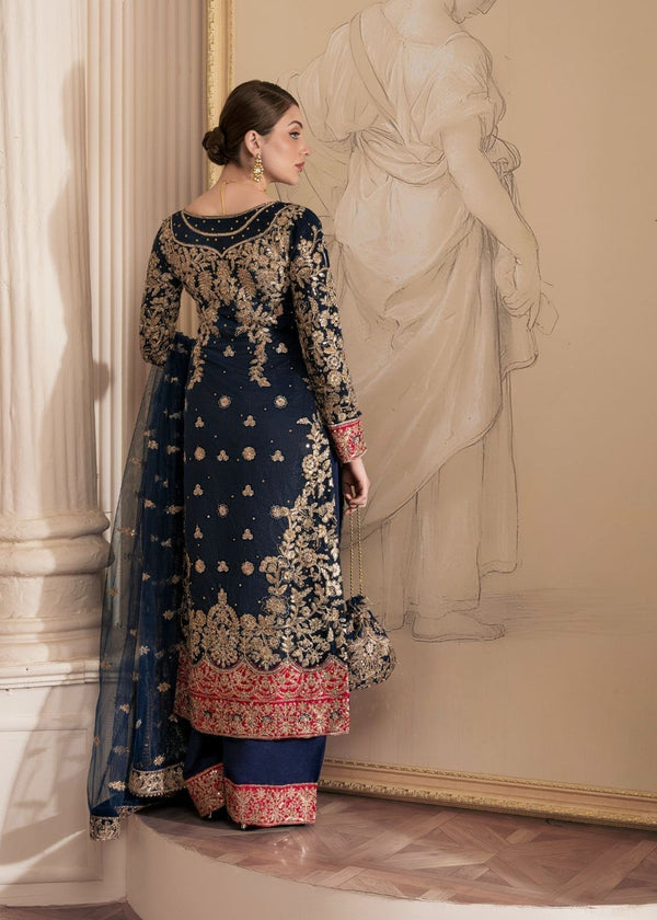 Haseens Official Amira Navy Blue Chiffon Collection