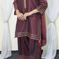 Amna Khurram Maroon Zimal-nov#4 3pc Raw Silk Ready to wear