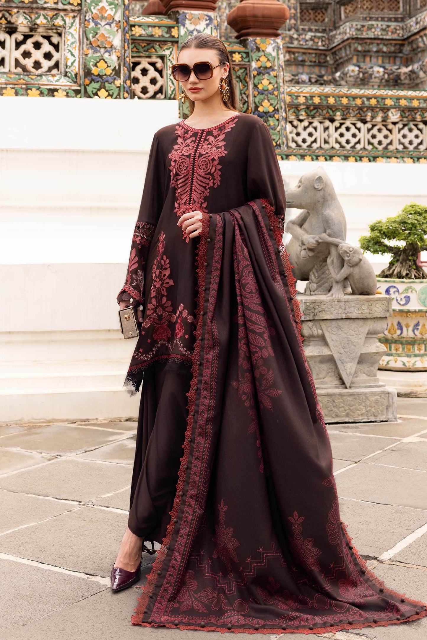 Maria b Mprints 4A Unstitched Embroidered Twill Linen 25'