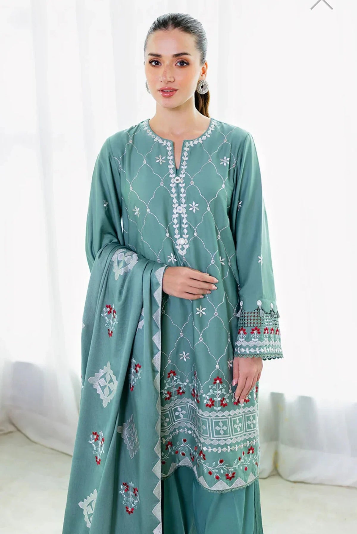 CROSS STITCH SAGE LOOM-3PC COTTON SATIN READY TO WEAR
