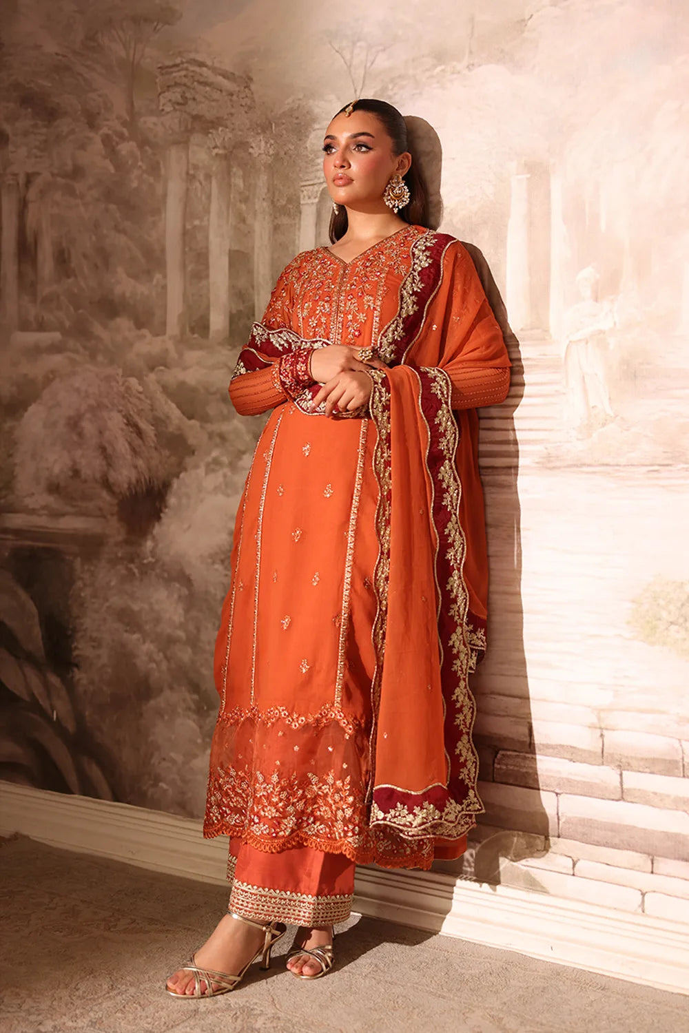 Azure Amber Rust Ensembles unstitched Festive 25'