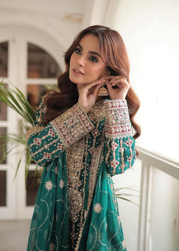 Haseens official Sea Green Ready to wear Chiffon Collection