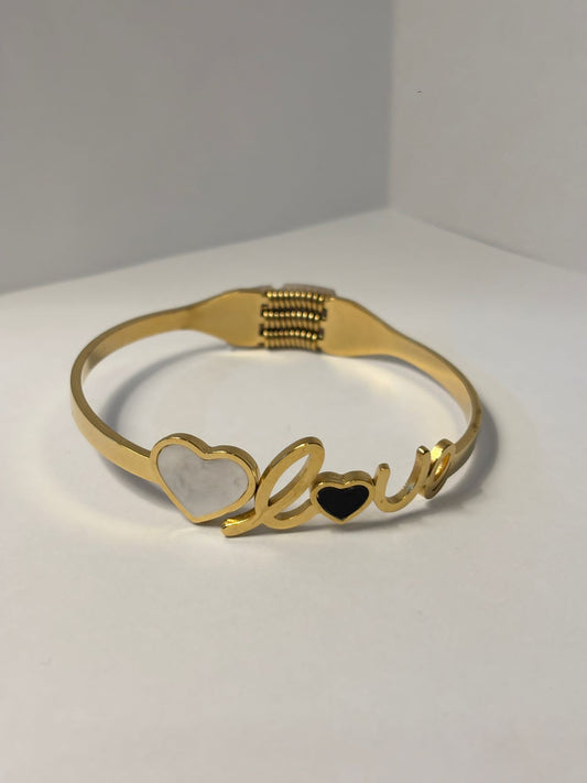 Gold-Toned Love & Heart Bracelet