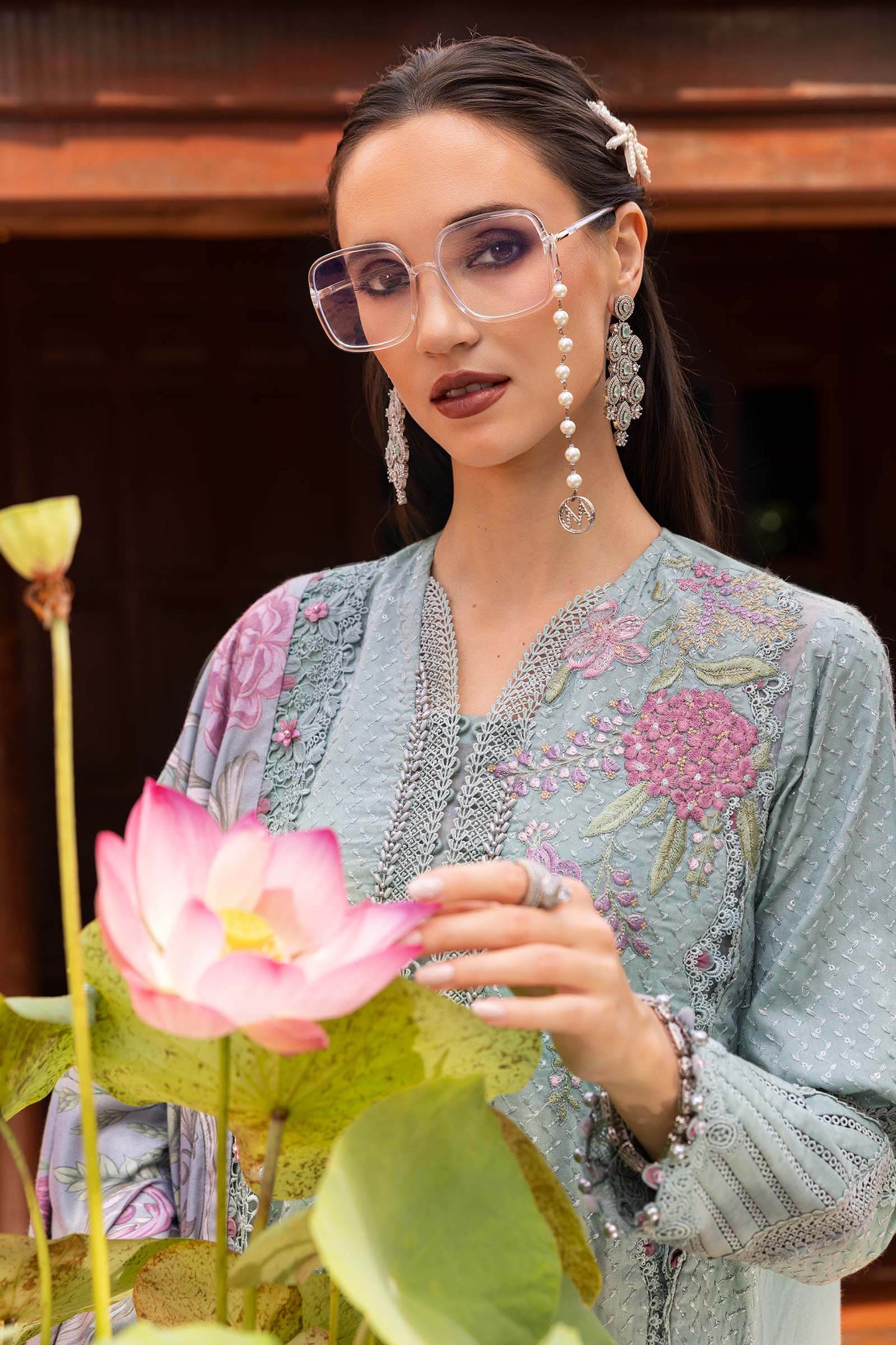 Maria b Mprints 2A Unstitched Embroidered Twill Linen 25'