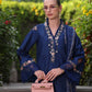 Saadia Asad D10- Royal Blue Luxury Eid Schiffli Laserkari 25