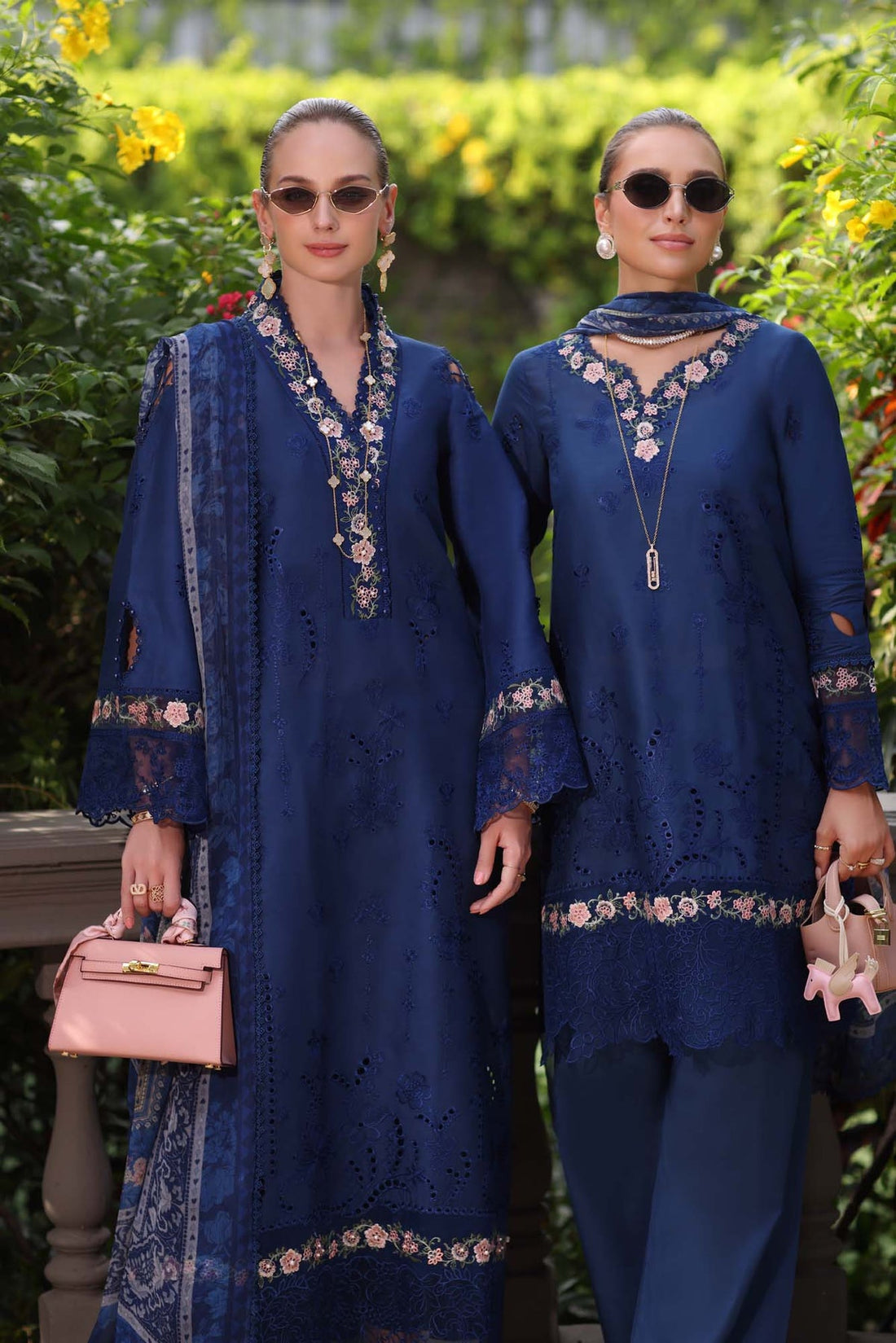 Saadia Asad D10- Royal Blue Luxury Eid Schiffli Laserkari 25