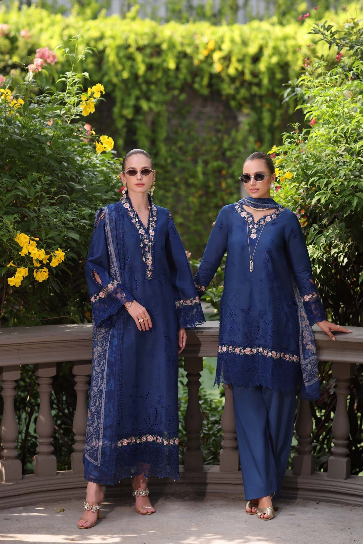 Saadia Asad D10- Royal Blue Luxury Eid Schiffli Laserkari 25