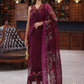 Saadia Asad D12- Plum Luxury Eid Schiffli Laserkari 25