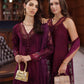 Saadia Asad D12- Plum Luxury Eid Schiffli Laserkari 25