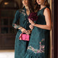Saadia Asad D5- Teal Luxury Eid Schiffli Laserkari 25