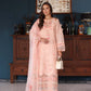 Saadia Asad D6- Peach Luxury Eid Schiffli Laserkari 25