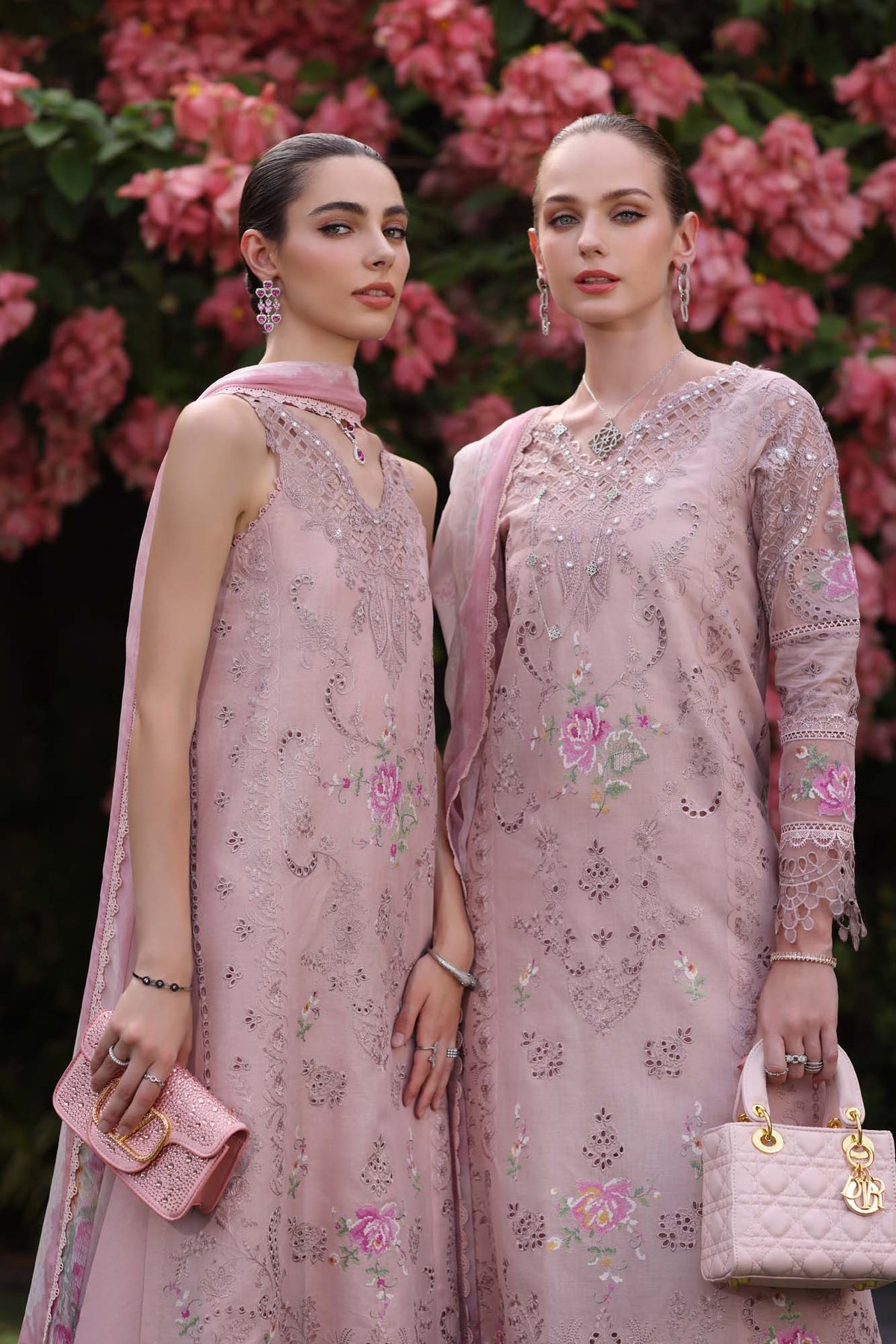 Saadia Asad D8- Pink Luxury Eid Schiffli Laserkari 25